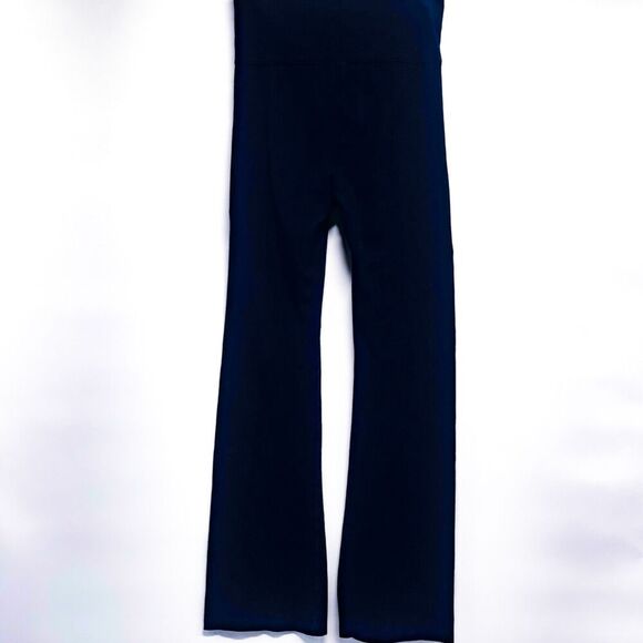 Victoria's Secret Flare Wide Leg Foldover Waist Yoga Pants Leggings Navy Blue - Picture 3 of 9
